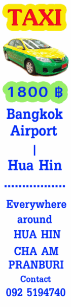 Taxi Hua Hin-Cha Am to Bangkok Airport Pattaya
